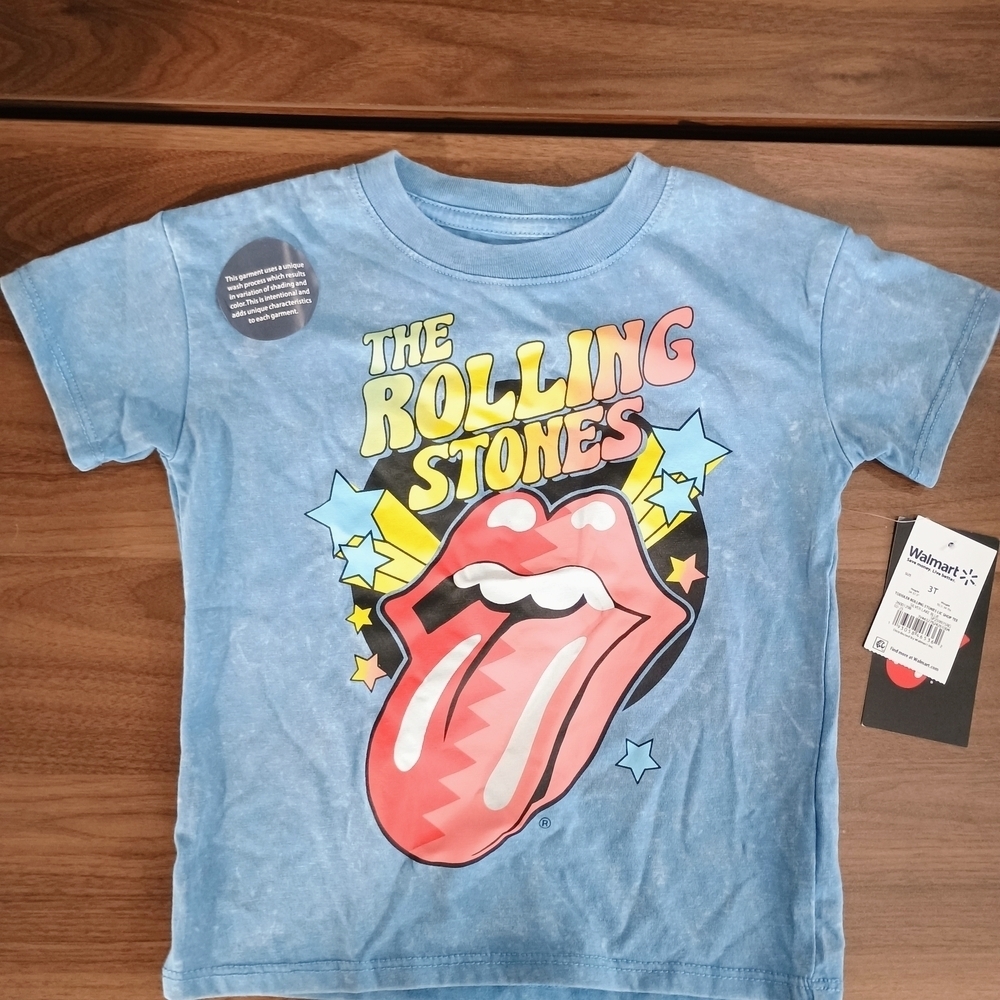 The Rolling Stones Kids T-Shirt in Blue with Red Graphic